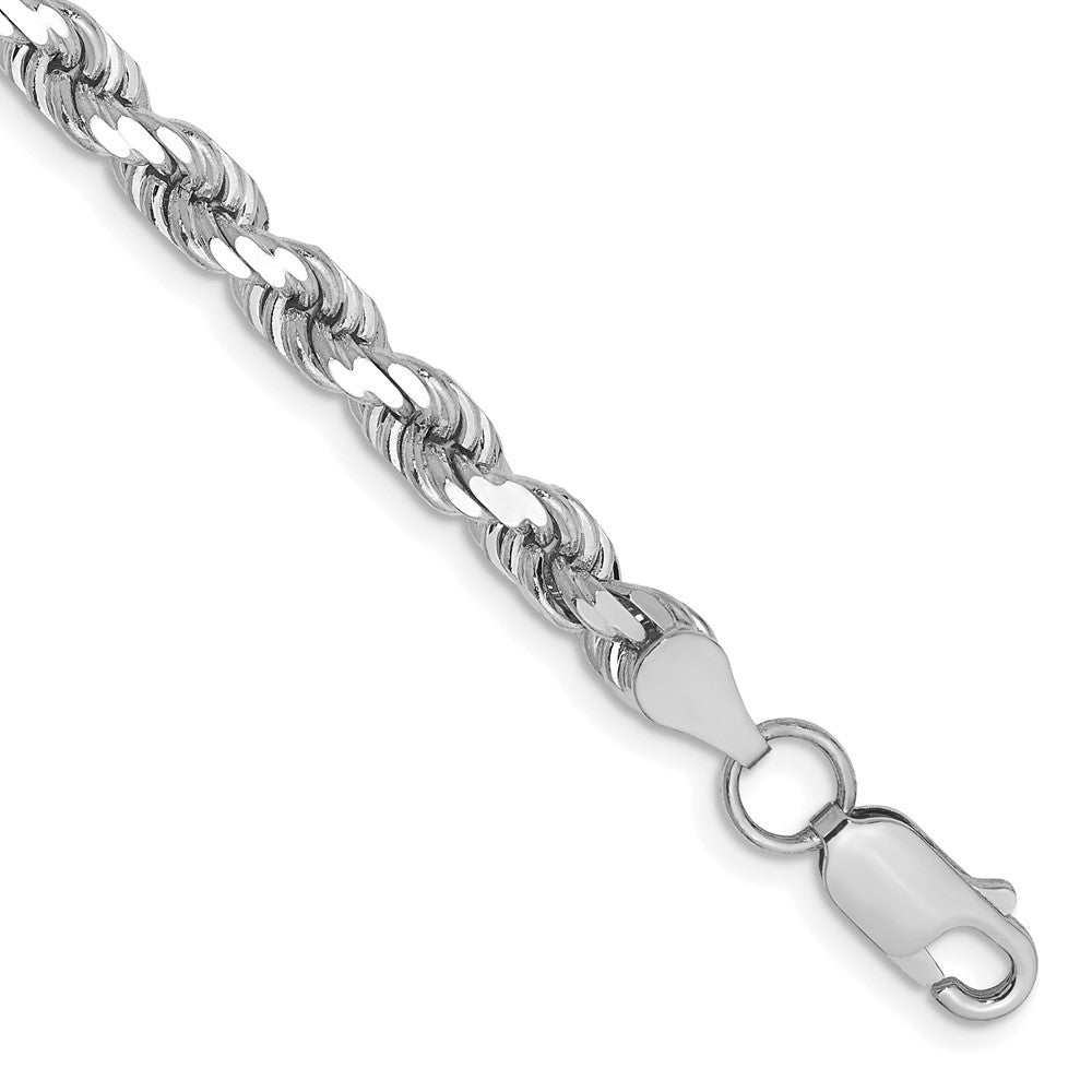 Charlie & Co Jewelry | 14k White Gold 7 Inch 4.5mm Diamond-cut Rope With Lobster Clasp Chain Bracelet - Model 035W