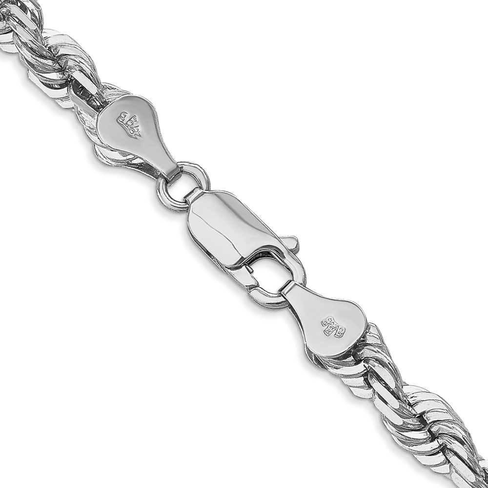Charlie & Co Jewelry | 14k White Gold 8 Inch 5.5mm Diamond-cut Rope With Lobster Clasp Chain - Model 040W