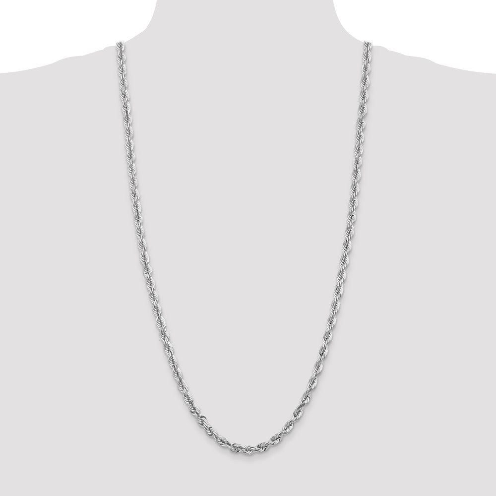Charlie & Co Jewelry | 14k White Gold 8 Inch 5.5mm Diamond-cut Rope With Lobster Clasp Chain - Model 040W