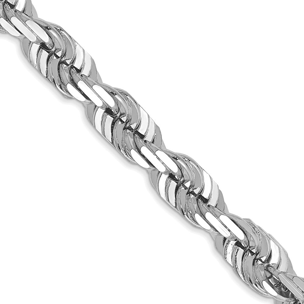 Charlie & Co Jewelry | 14k White Gold 8 Inch 5.5mm Diamond-cut Rope With Lobster Clasp Chain - Model 040W