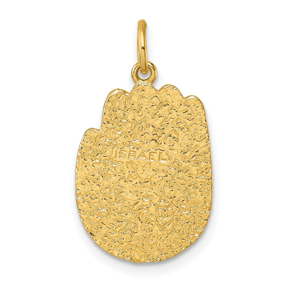 Gold Polished Hamsa Hand Pendant Model-14LIPD98Y - Charlie & Co. Jewelry