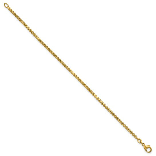 14K Gold German Made 2.7mm Solid Round Box Chain Bracelet 7.5 Inches