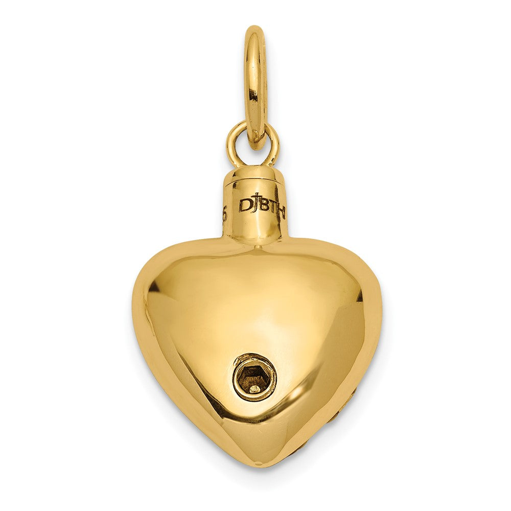 14K Gold Sentimental Expressions Heart Remembrance Ash Holder Necklace Pendant - Charlie & Co. Jewelry