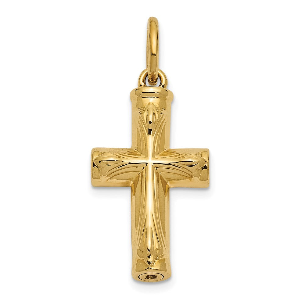 14K Gold Sentimental Expressions Cross Ash Holder Necklace Pendant - Charlie & Co. Jewelry