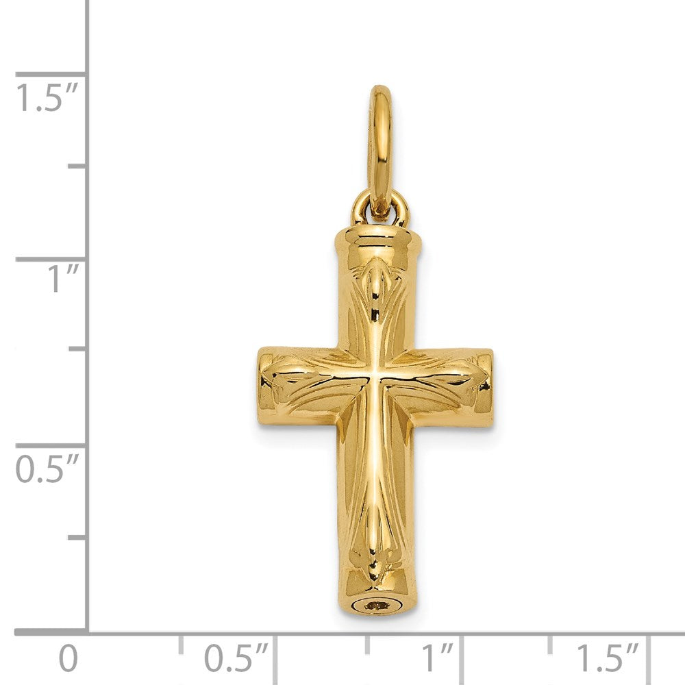 14K Gold Sentimental Expressions Cross Ash Holder Necklace Pendant - Charlie & Co. Jewelry