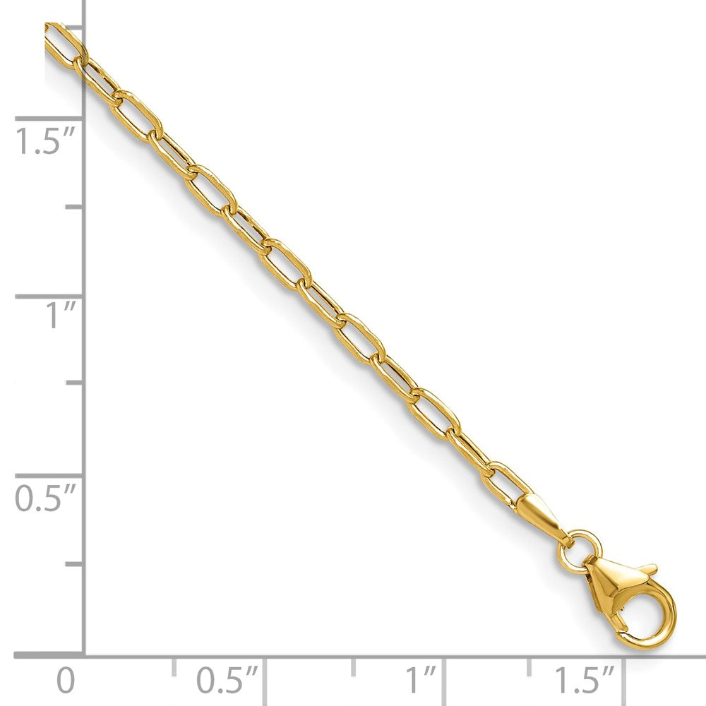 Gold Leslie's 14k 2.2mm 16 Inches Semi-Solid Beveled D/C Paperclip Chain Model-7275-16 - Charlie & Co. Jewelry