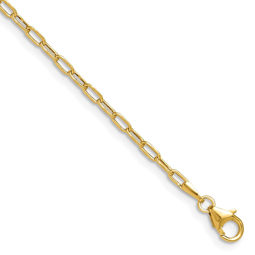 Gold Leslie's 14k 2.2mm 16 Inches Semi-Solid Beveled D/C Paperclip Chain Model-7275-16 - Charlie & Co. Jewelry