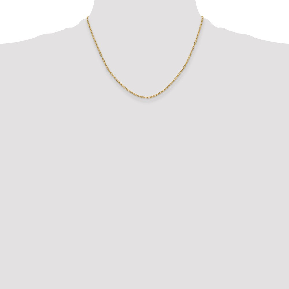 Gold Leslie's 14k 2.2 mm 18 Inches Semi-Solid Beveled Paperclip Chain Model-7329-18 - Charlie & Co. Jewelry