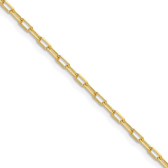 Gold Leslie's 14k 2.2 mm 18 Inches Semi-Solid Beveled Paperclip Chain Model-7329-18 - Charlie & Co. Jewelry