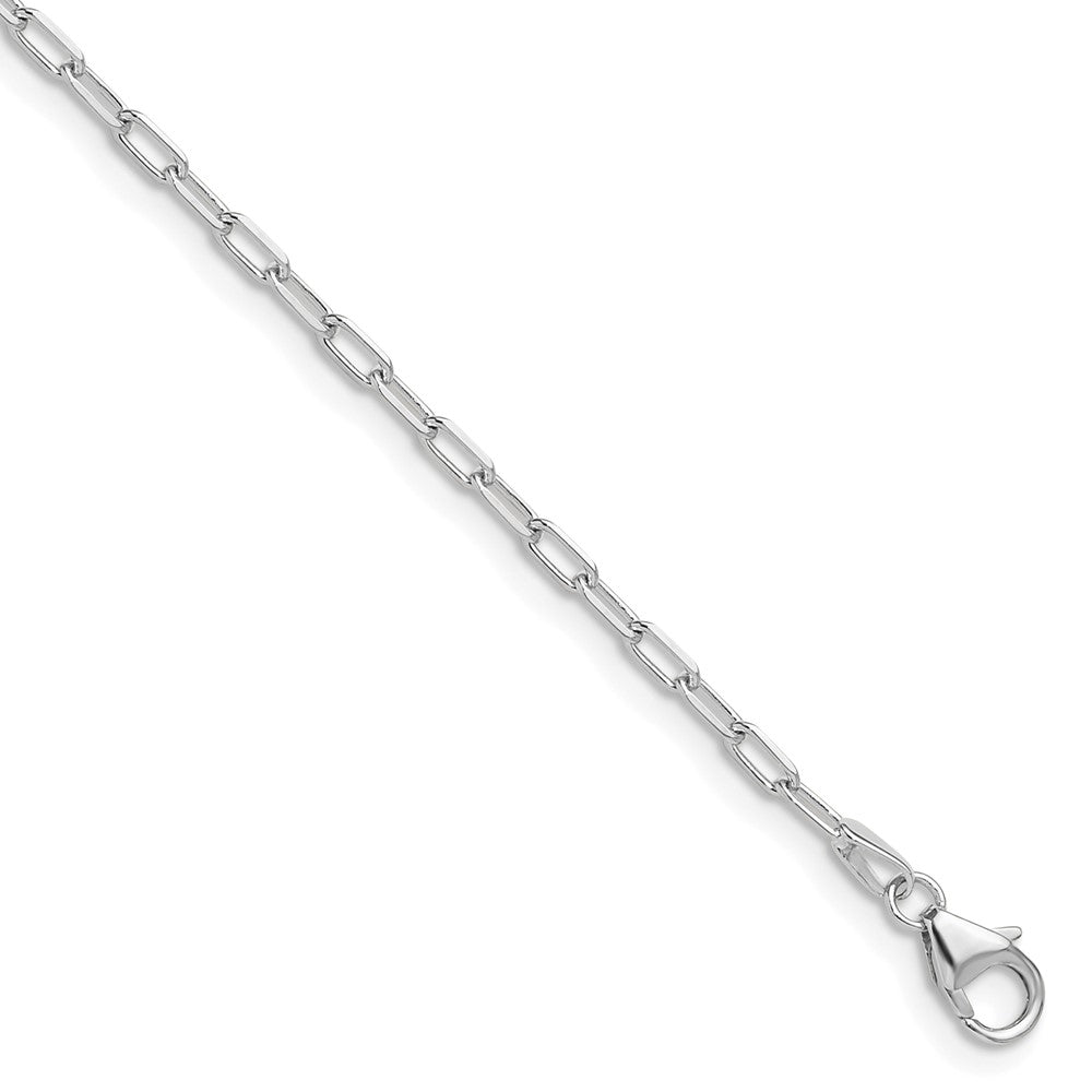 White Gold Leslie's 14k 2.2mm 8 Inches Long Solid Beveled Diamond Cut Paperclip Chain Bracelet Model-7355-8 - Charlie & Co. Jewelry