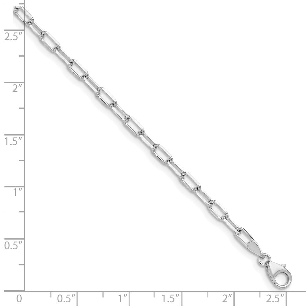 White Gold Leslie's 14k 3.0mm 8 Inches Long Solid Beveled Diamond Cut Paperclip Chain Bracelet Model-7356-8 - Charlie & Co. Jewelry