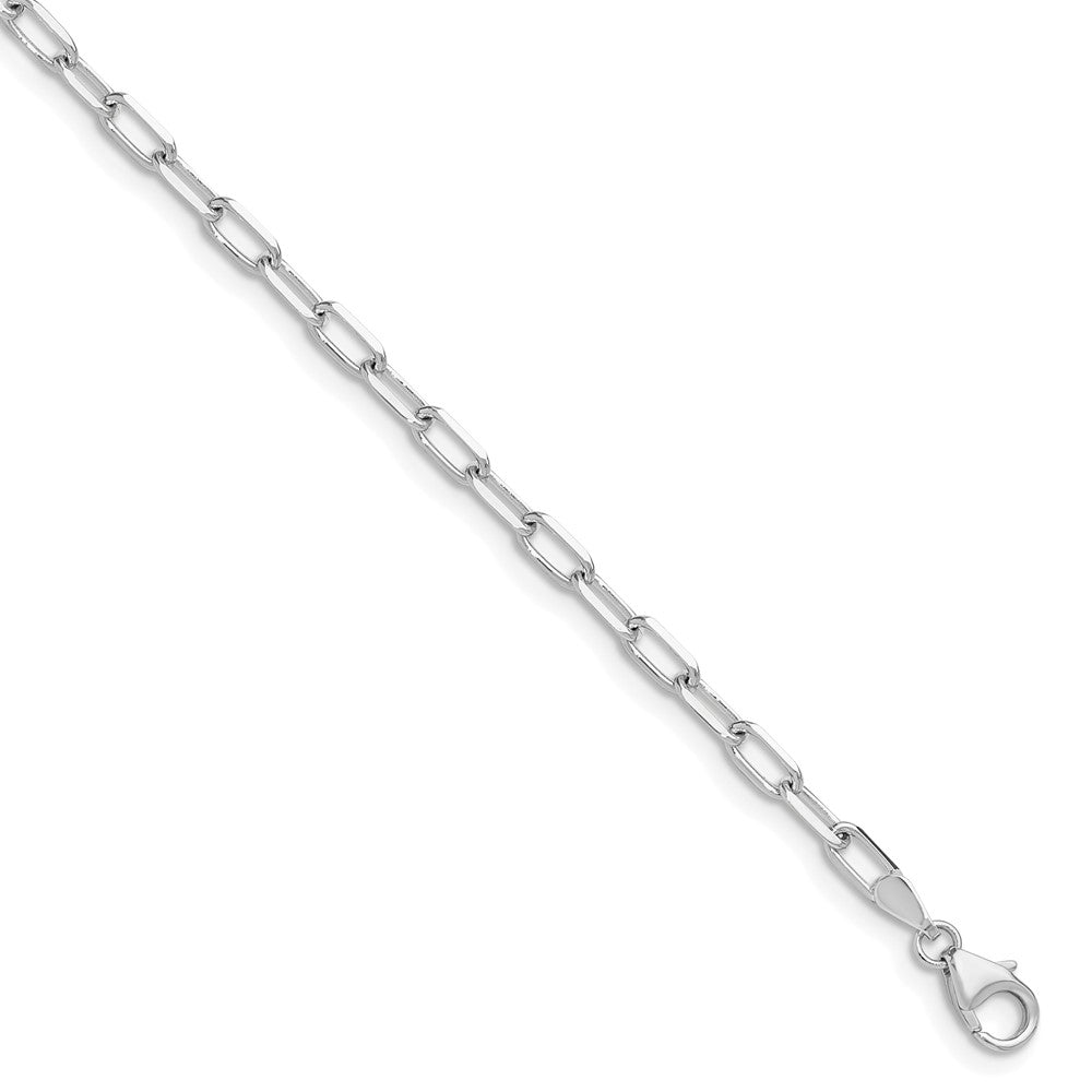 White Gold Leslie's 14k 3.0mm 7 Inches Long Solid Beveled Diamond Cut Paperclip Chain Bracelet Model-7356-7 - Charlie & Co. Jewelry