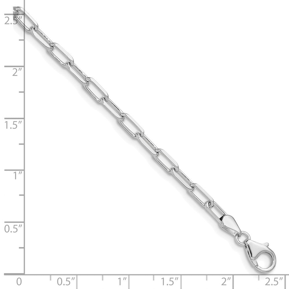 White Gold Leslie's 14k 3.5mm 7 Inches Solid Beveled Diamond Cut Paperclip Chain Bracelet Model-7357-7 - Charlie & Co. Jewelry