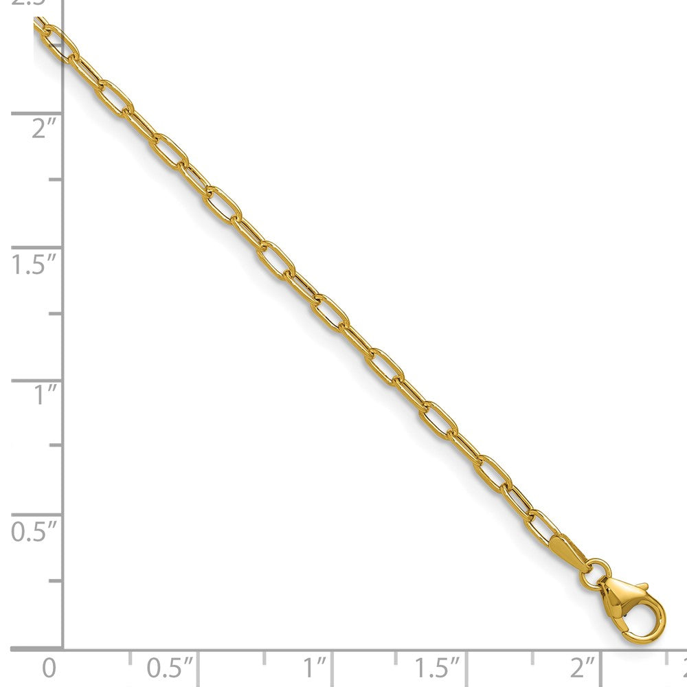 Gold Leslie's 14k 2.2mm 8 Inches Semi-Solid Paperclip Chain Bracelet Model-7358-8 - Charlie & Co. Jewelry