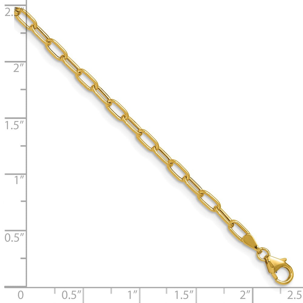 Gold Leslie's 14k 3.0mm 8 Inches Semi-Solid Paperclip Chain Bracelet Model-7359-8 - Charlie & Co. Jewelry