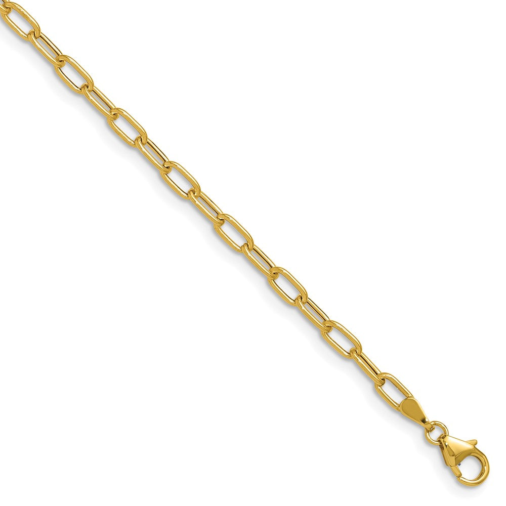 Gold Leslie's 14k 3.0mm 8 Inches Semi-Solid Paperclip Chain Bracelet Model-7359-8 - Charlie & Co. Jewelry