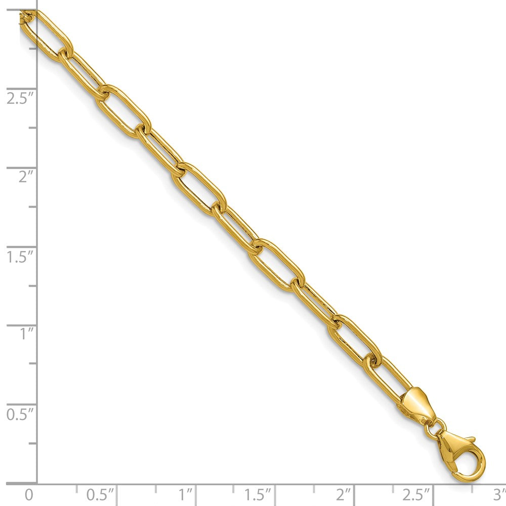 Gold Leslie's 14k 4.5mm 8 Inches Semi-Solid Paperclip Chain Bracelet Model-7361-8 - Charlie & Co. Jewelry