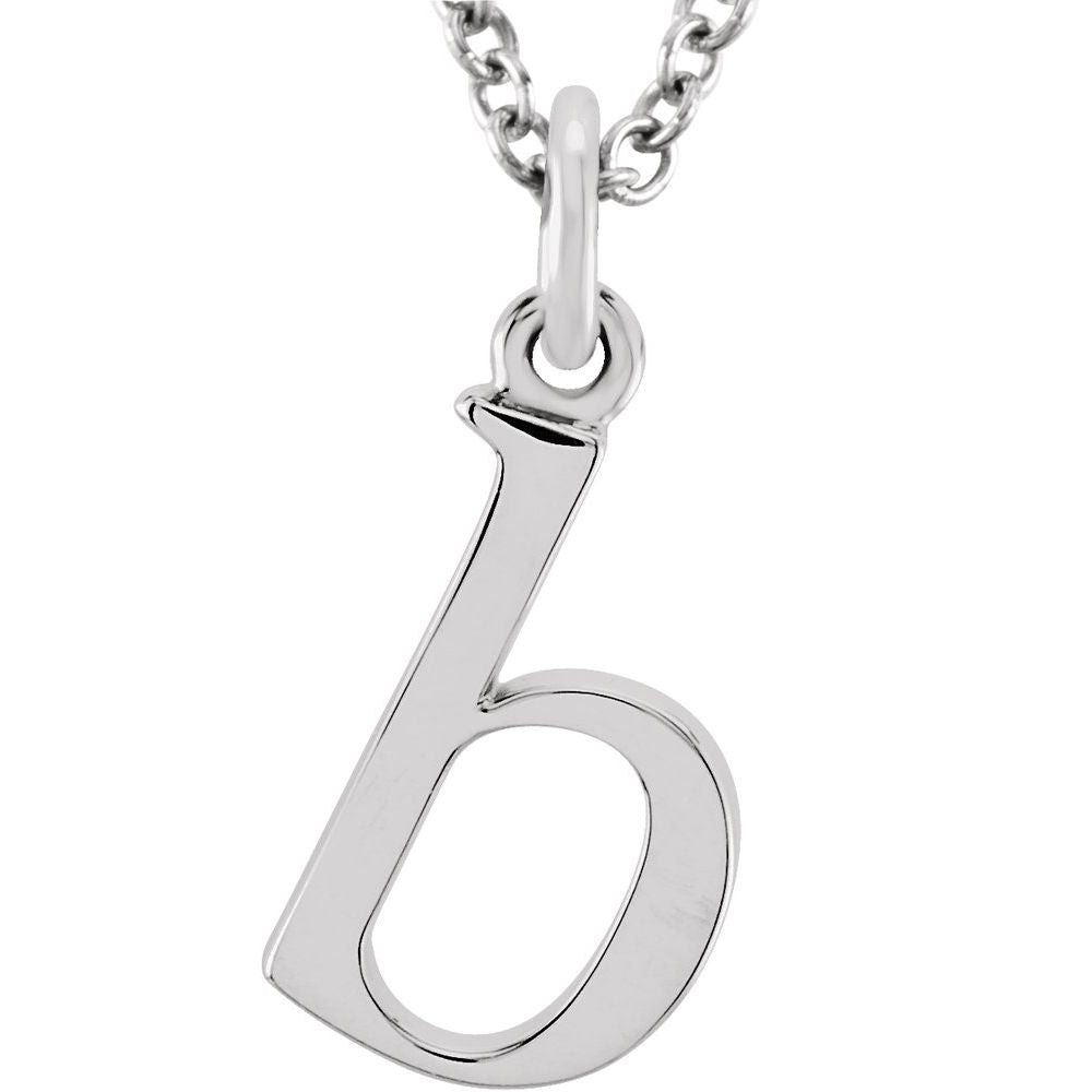 14K Gold Elegant Lowercase 'b' Initial Pendant Necklace-Gold Initial "b" Necklace Charm - Charlie & Co. Jewelry