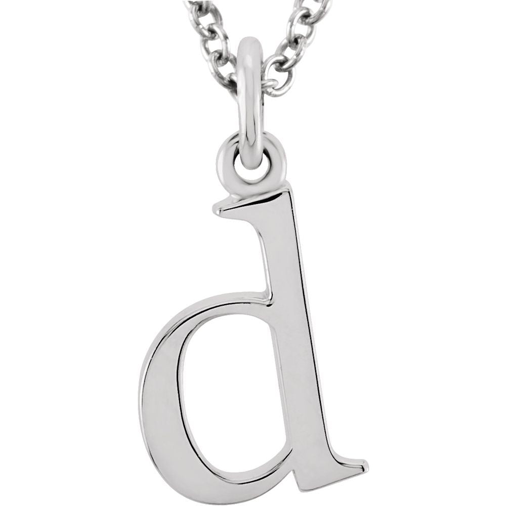 14K Gold Elegant Lowercase 'd' Initial Pendant Necklace-Gold Initial "d" Necklace Charm - Charlie & Co. Jewelry