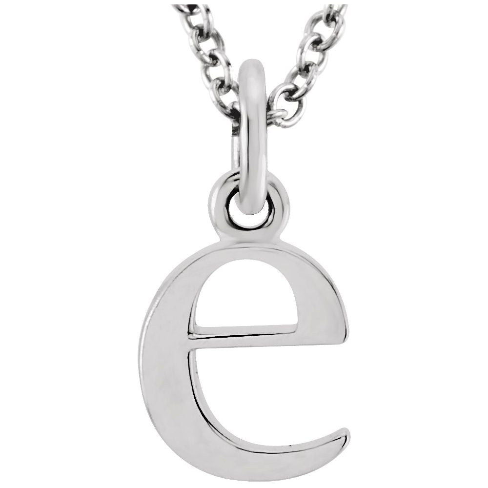 14K Gold Elegant Lowercase 'e' Initial Pendant Necklace-Gold Initial "e" Necklace Charm - Charlie & Co. Jewelry
