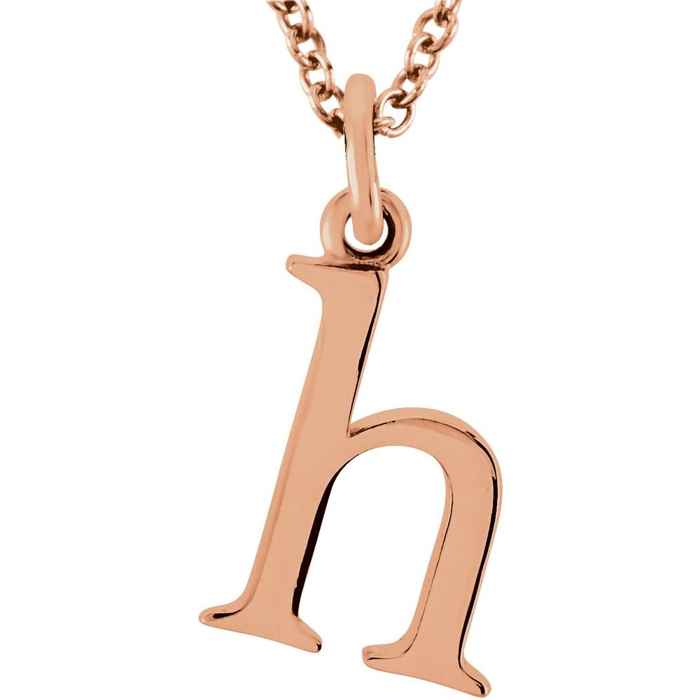 14K Gold Elegant Lowercase 'h' Initial Pendant Necklace-Gold Initial "h" Necklace Charm - Charlie & Co. Jewelry