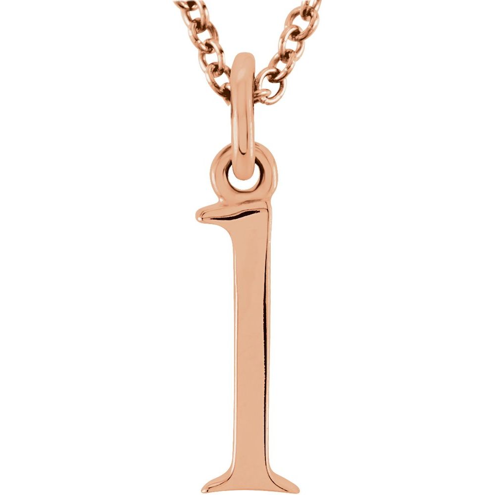 14K Gold Elegant Lowercase 'l' Initial Pendant Necklace-Gold Initial "l" Necklace Charm - Charlie & Co. Jewelry