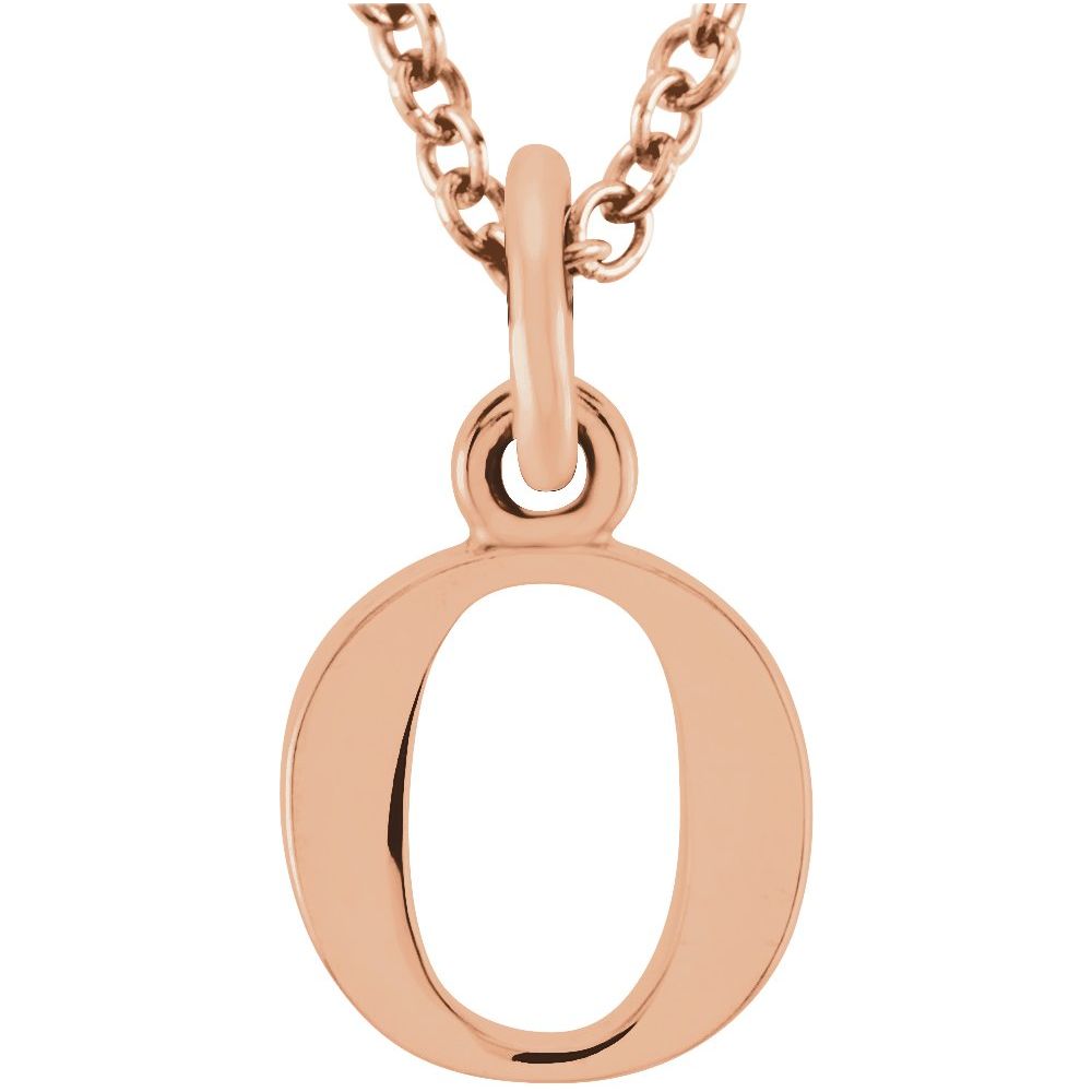 14K Gold Elegant Lowercase 'o' Initial Pendant Necklace-Gold Initial "o" Necklace Charm - Charlie & Co. Jewelry