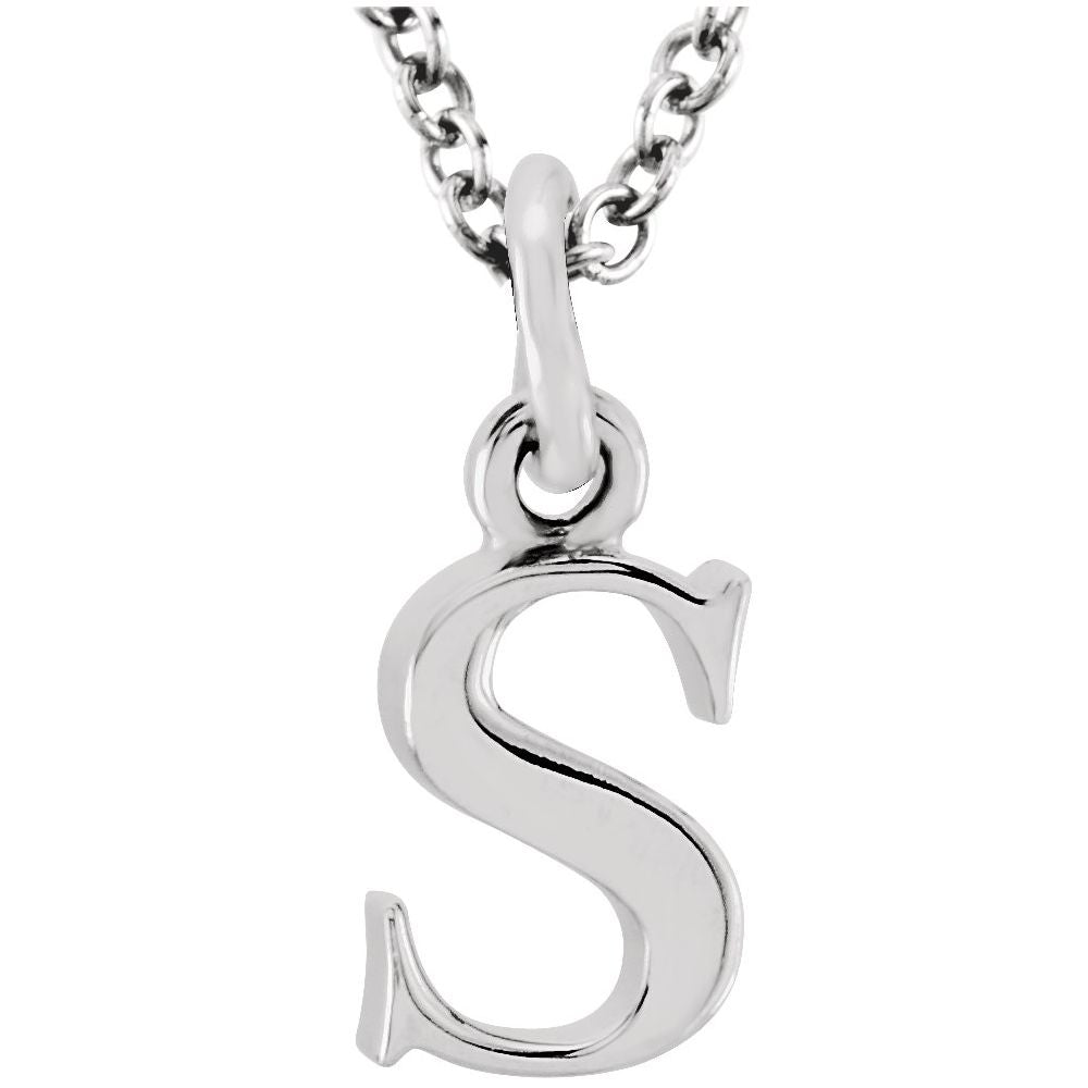 14K Gold Elegant Lowercase 's' Initial Pendant Necklace-Gold Initial "s" Necklace Charm - Charlie & Co. Jewelry