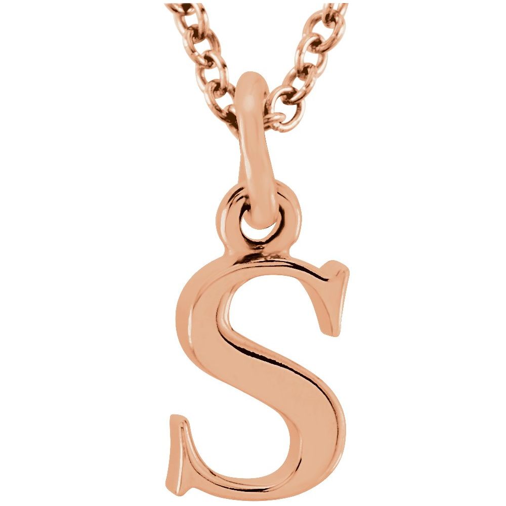 14K Gold Elegant Lowercase 's' Initial Pendant Necklace-Gold Initial "s" Necklace Charm - Charlie & Co. Jewelry