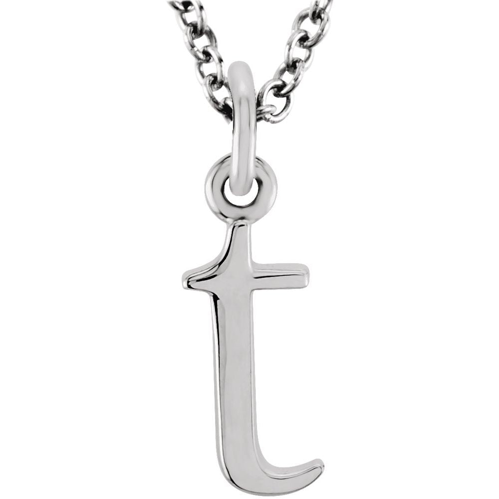 14K Gold Elegant Lowercase 't' Initial Pendant Necklace-Gold Initial "t" Necklace Charm - Charlie & Co. Jewelry