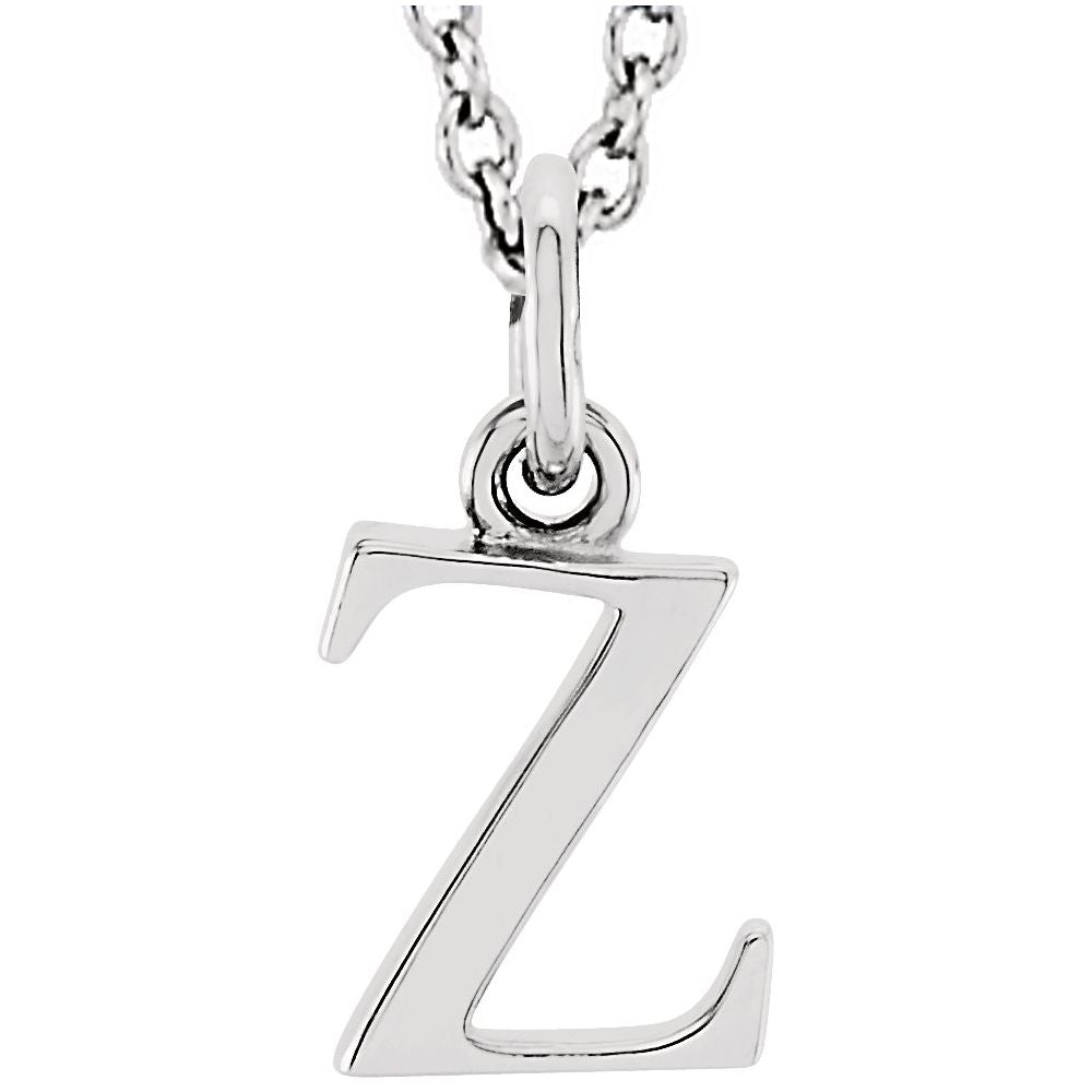 14K Gold Elegant Lowercase 'z' Initial Pendant Necklace-Gold Initial "z" Necklace Charm - Charlie & Co. Jewelry