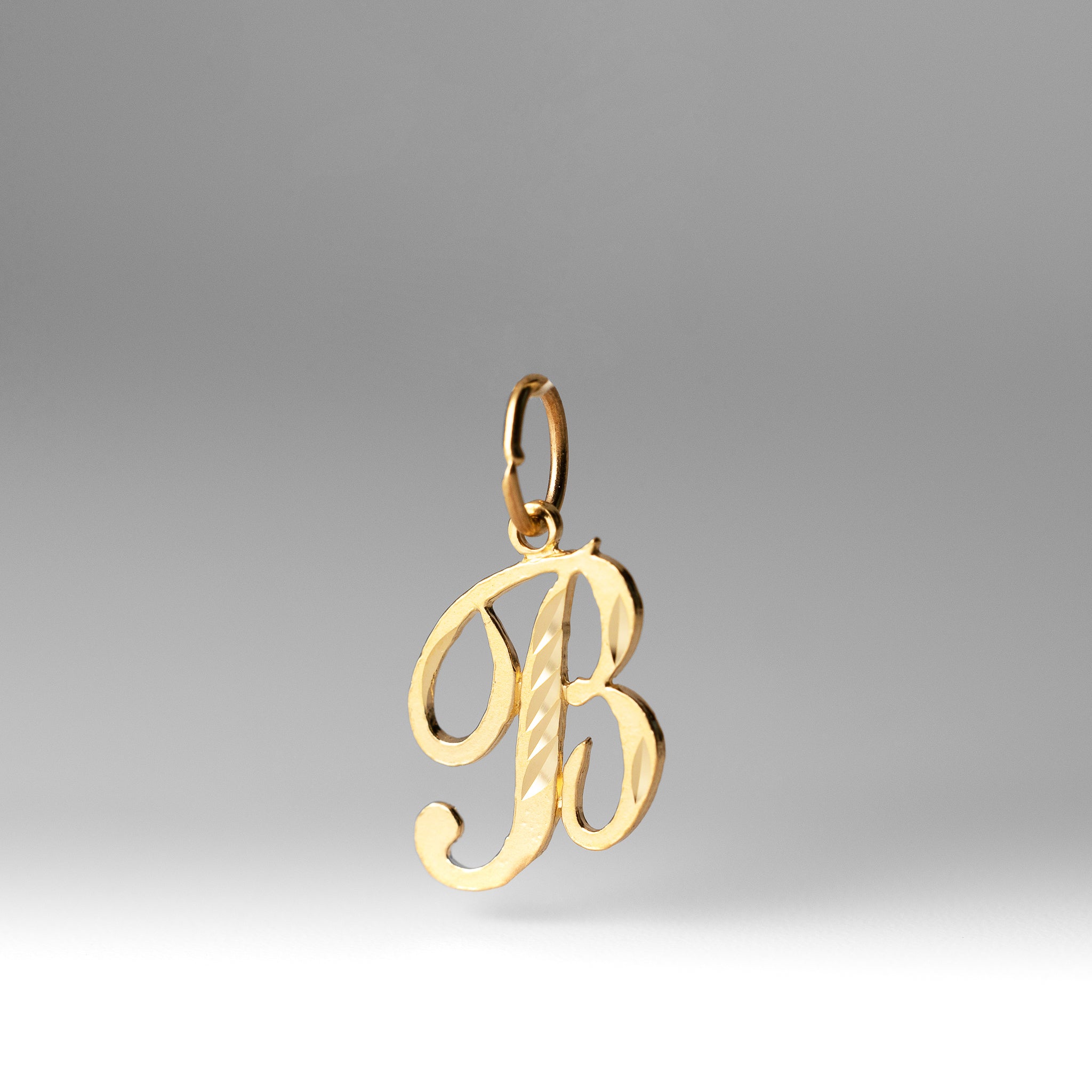 Gold Cursive Letter B Pendant | A-Z Pendants - Charlie & Co. Jewelry