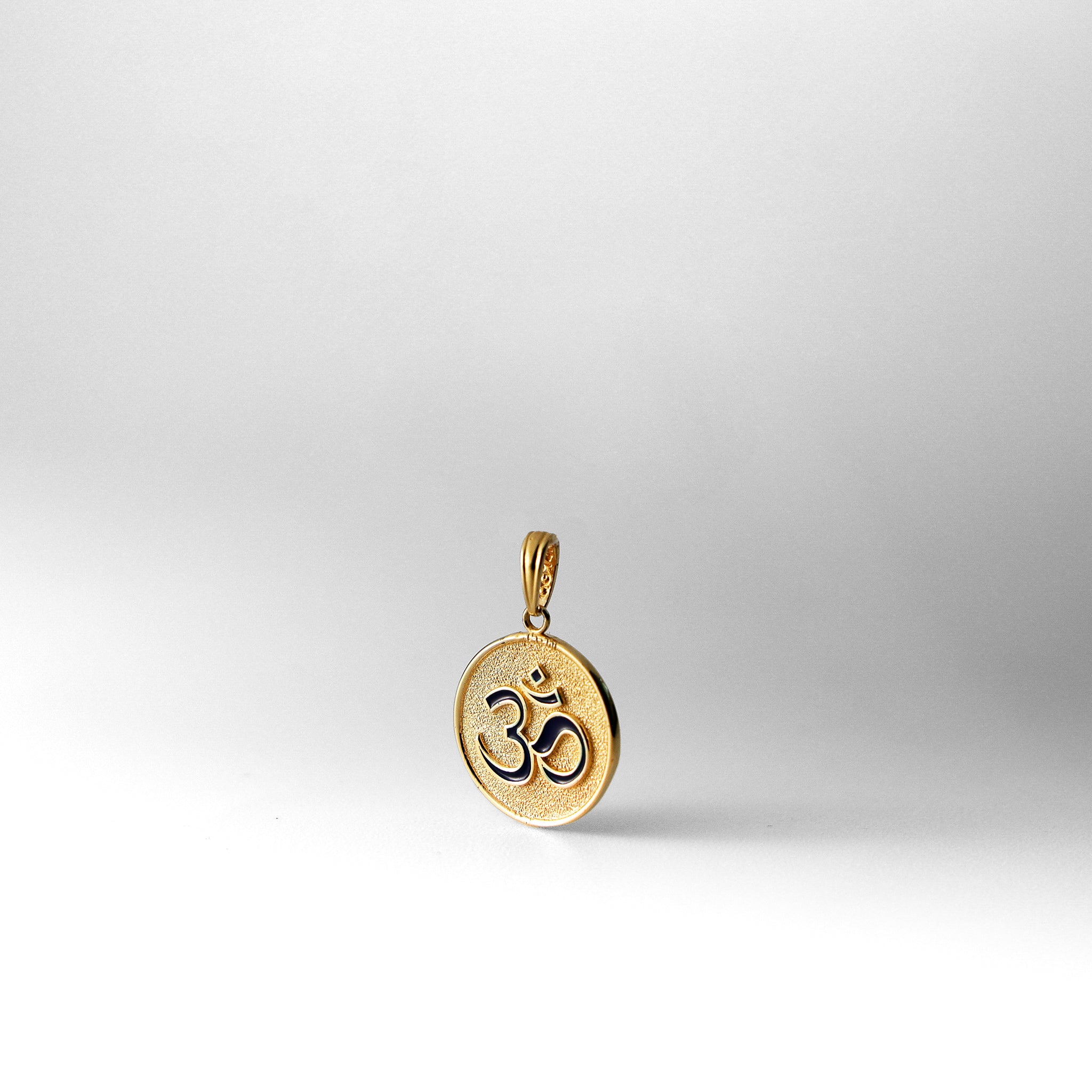 Gold Om With Lotus Flower on Reverse Side Pendant - Charlie & Co. Jewelry