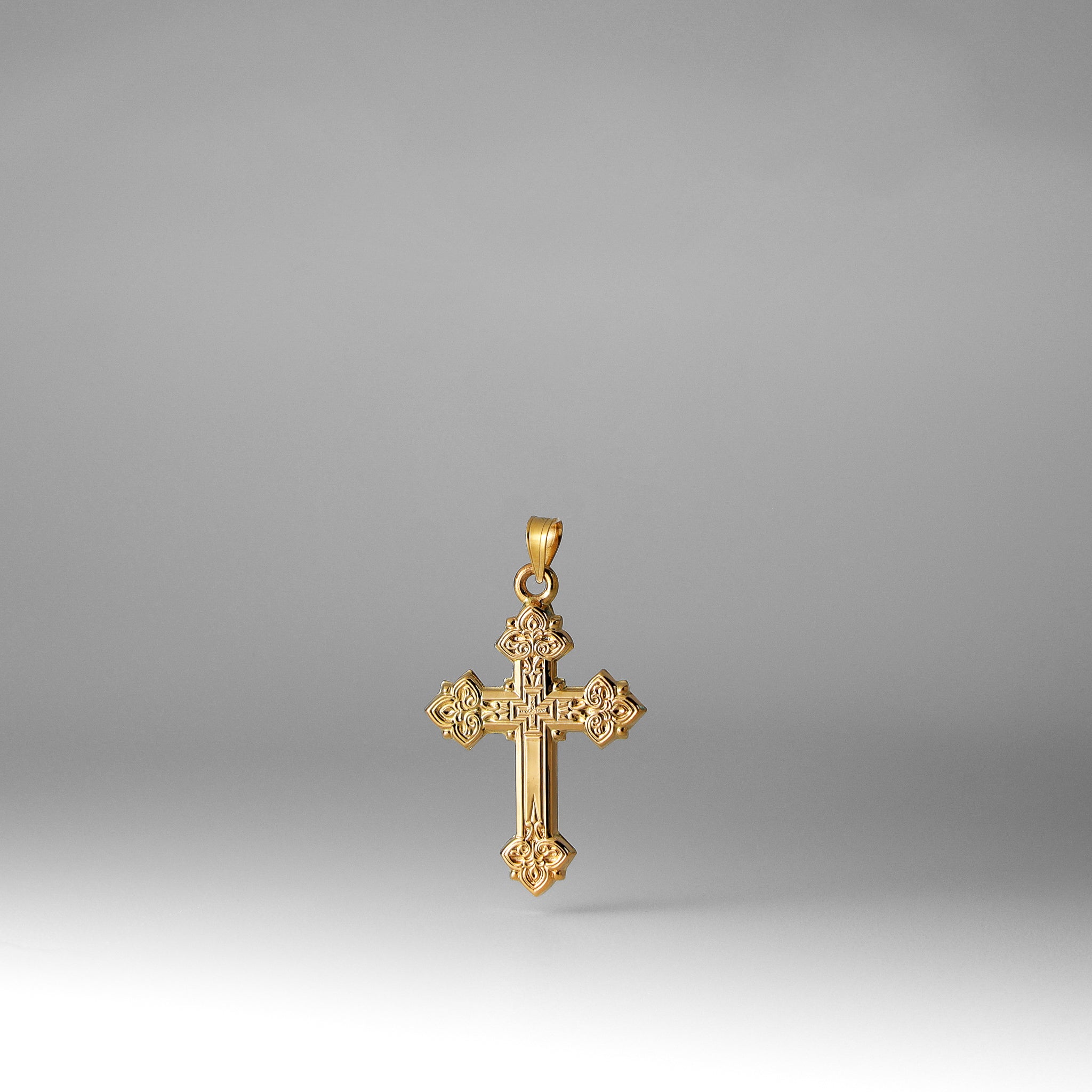 Gold Intricate Cross Religious Pendant - Model 883 - Charlie & Co. Jewelry