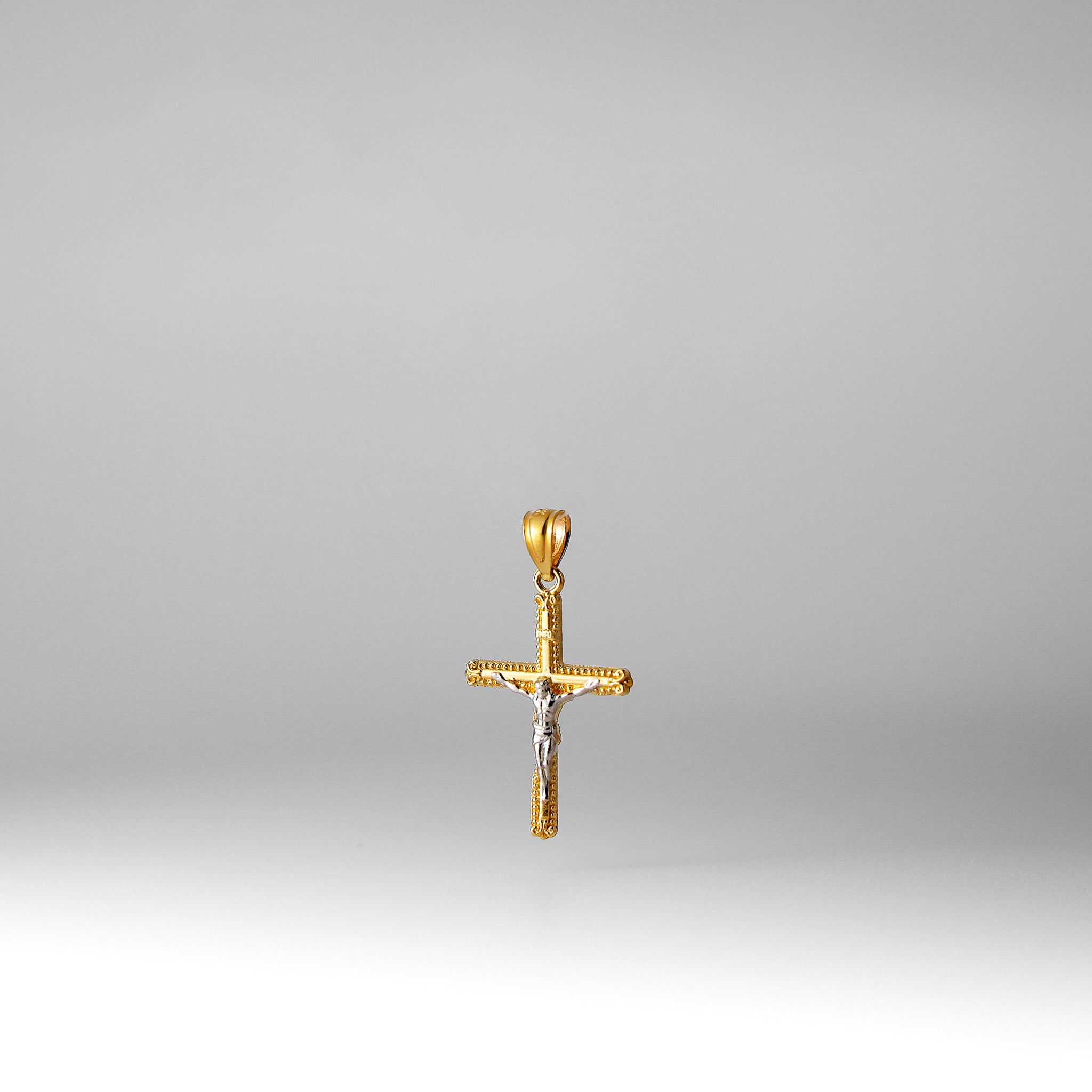 Gold 2 Tones Jesus Crucifix Cross Religious Pendant - Model 0046 - Charlie & Co. Jewelry