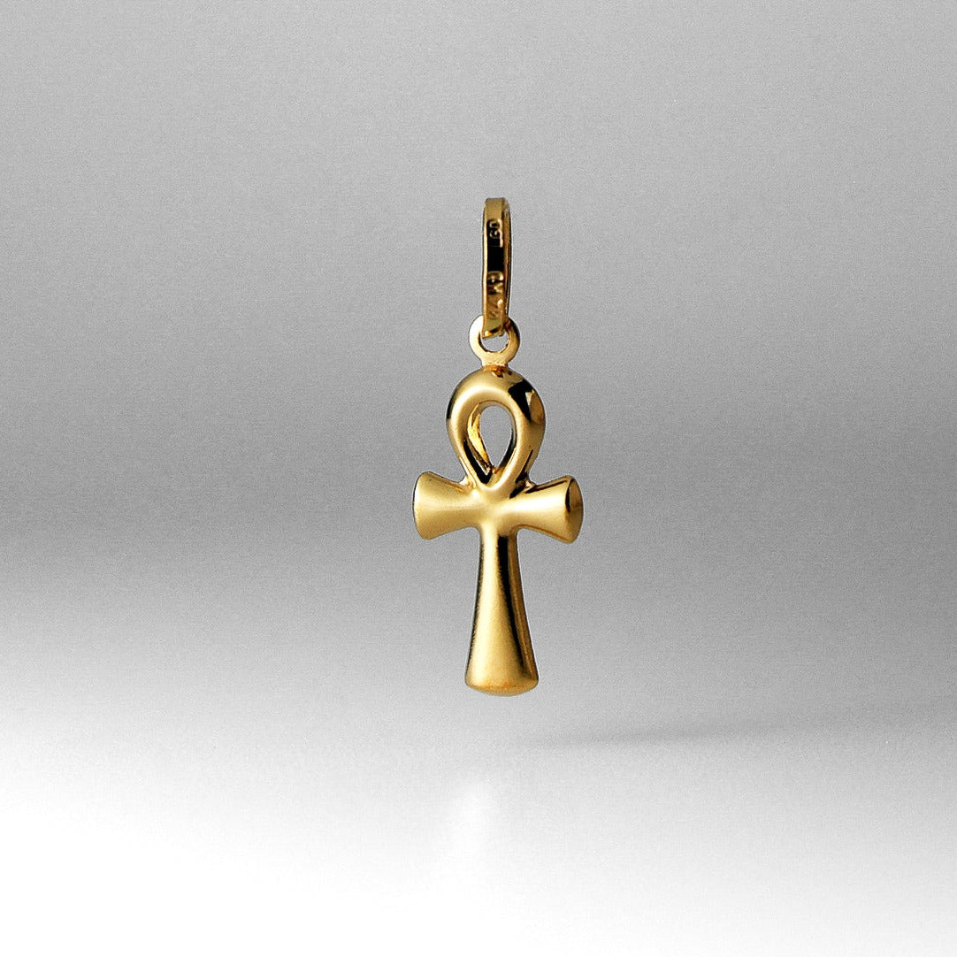 Gold Small Ankh Cross Religious Pendant - Model 138 - Charlie & Co. Jewelry
