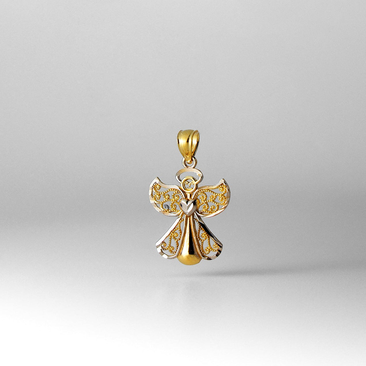 Gold Angel Pendant Two-Tones - Model 1747 - Charlie & Co. Jewelry