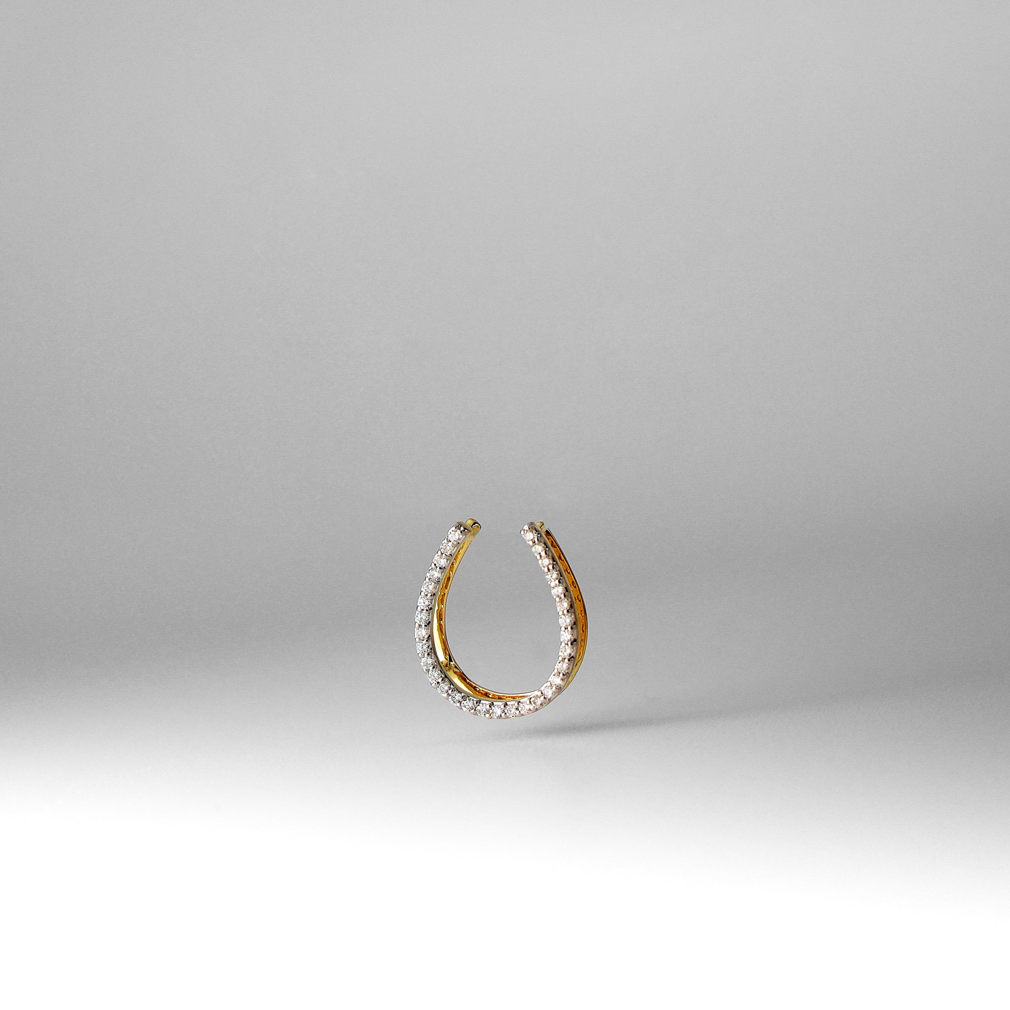 Gold Diamond Horseshoe Necklace Pendant 1/6ct. Chain Slide