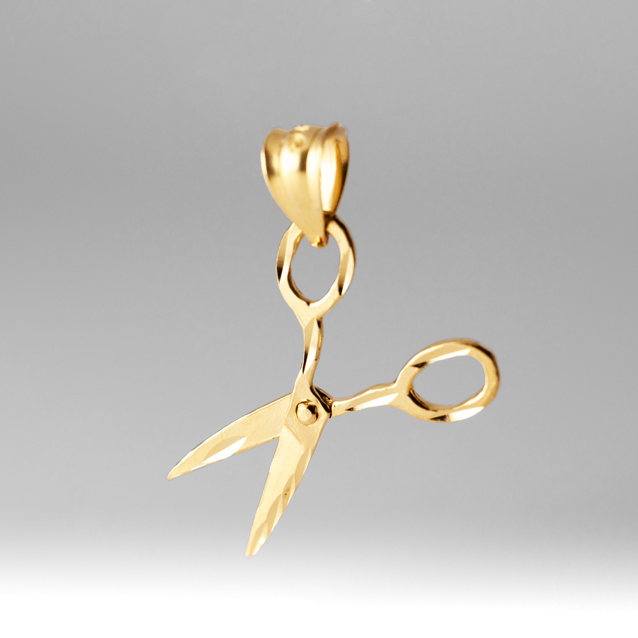 Gold Scissors Pendant - Model 477 - Charlie & Co. Jewelry