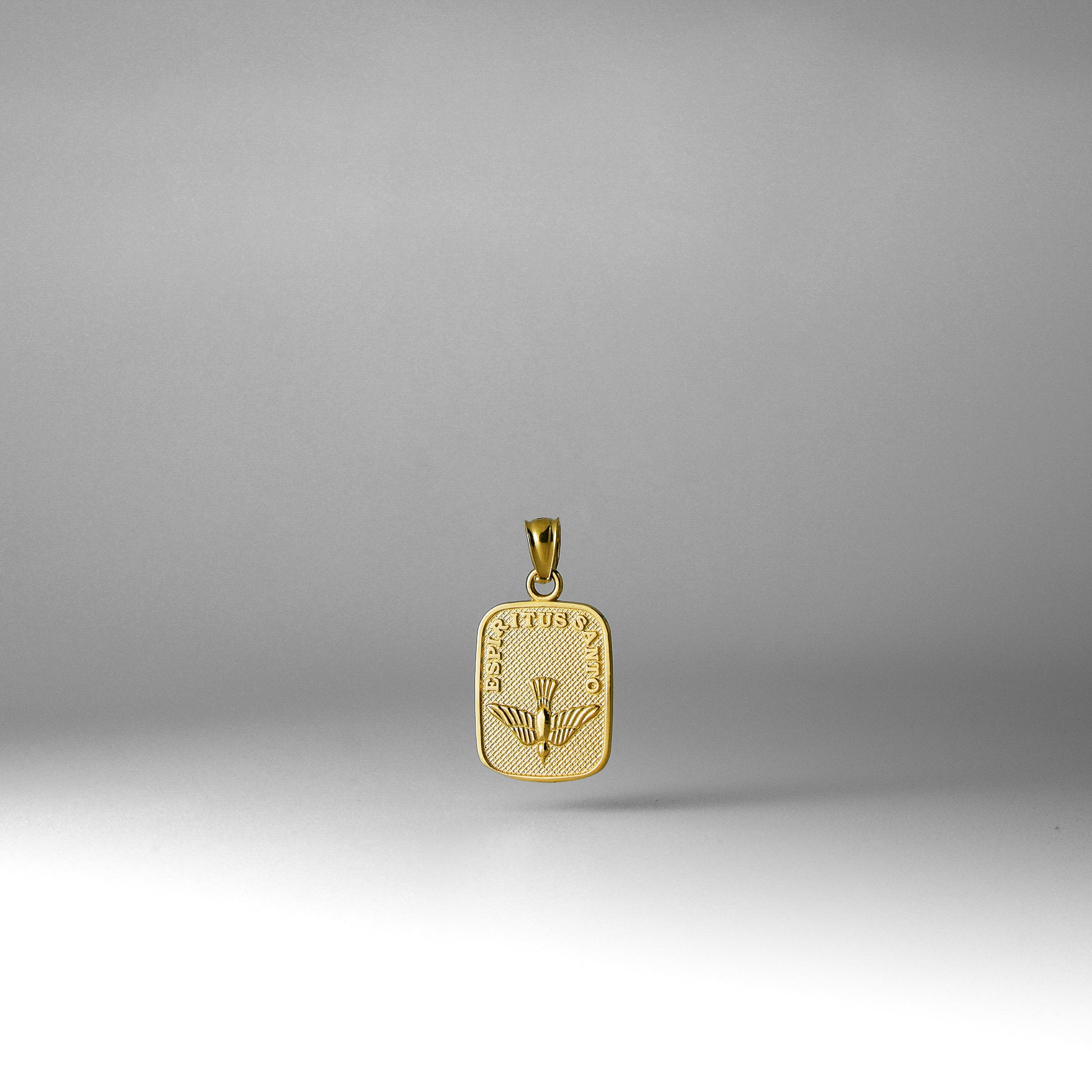 14K Gold Espiritu Santo Dove Plate Pendant - Model 0253
