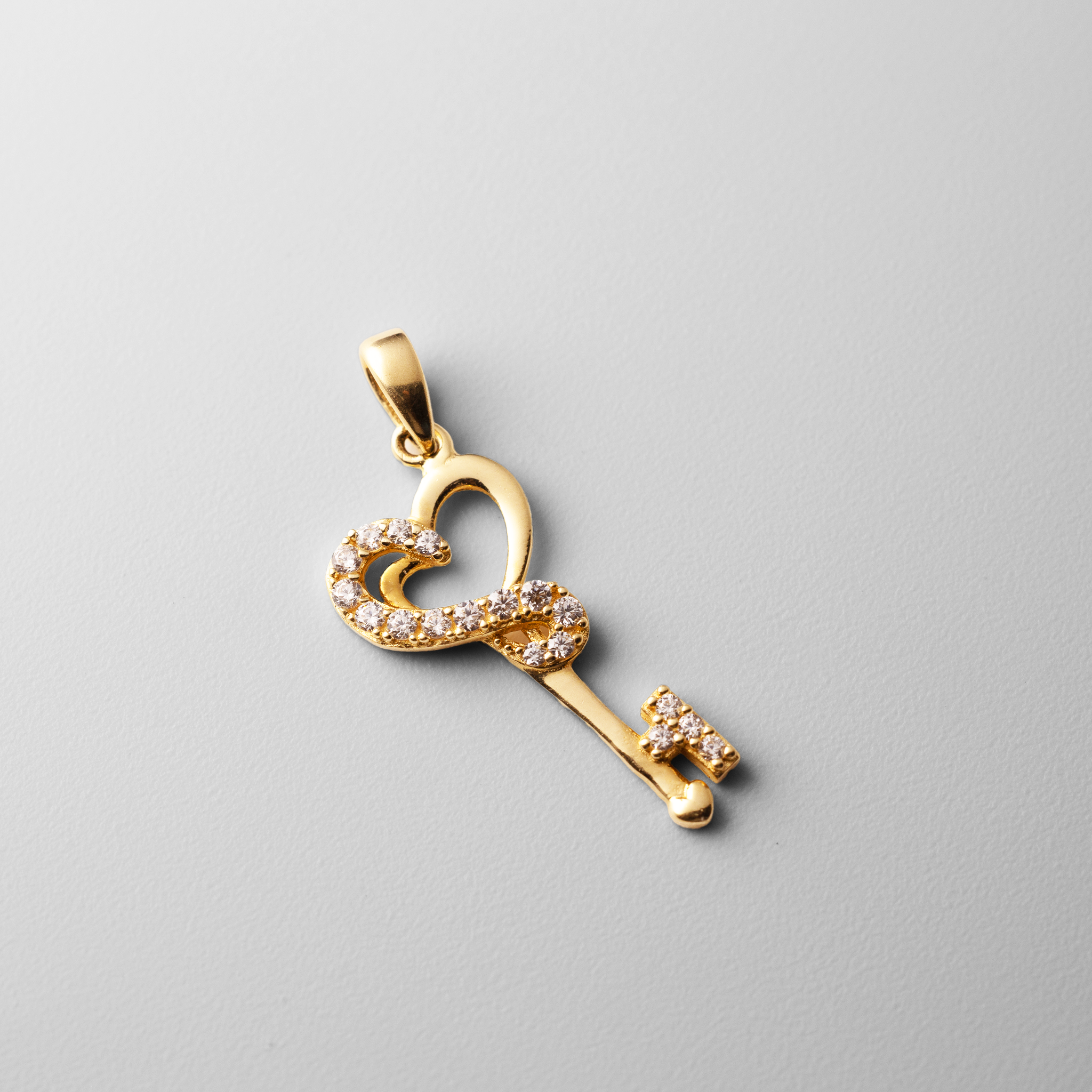 Solid Gold Key To My Heart Pendant - Model 755 - Charlie & Co. Jewelry