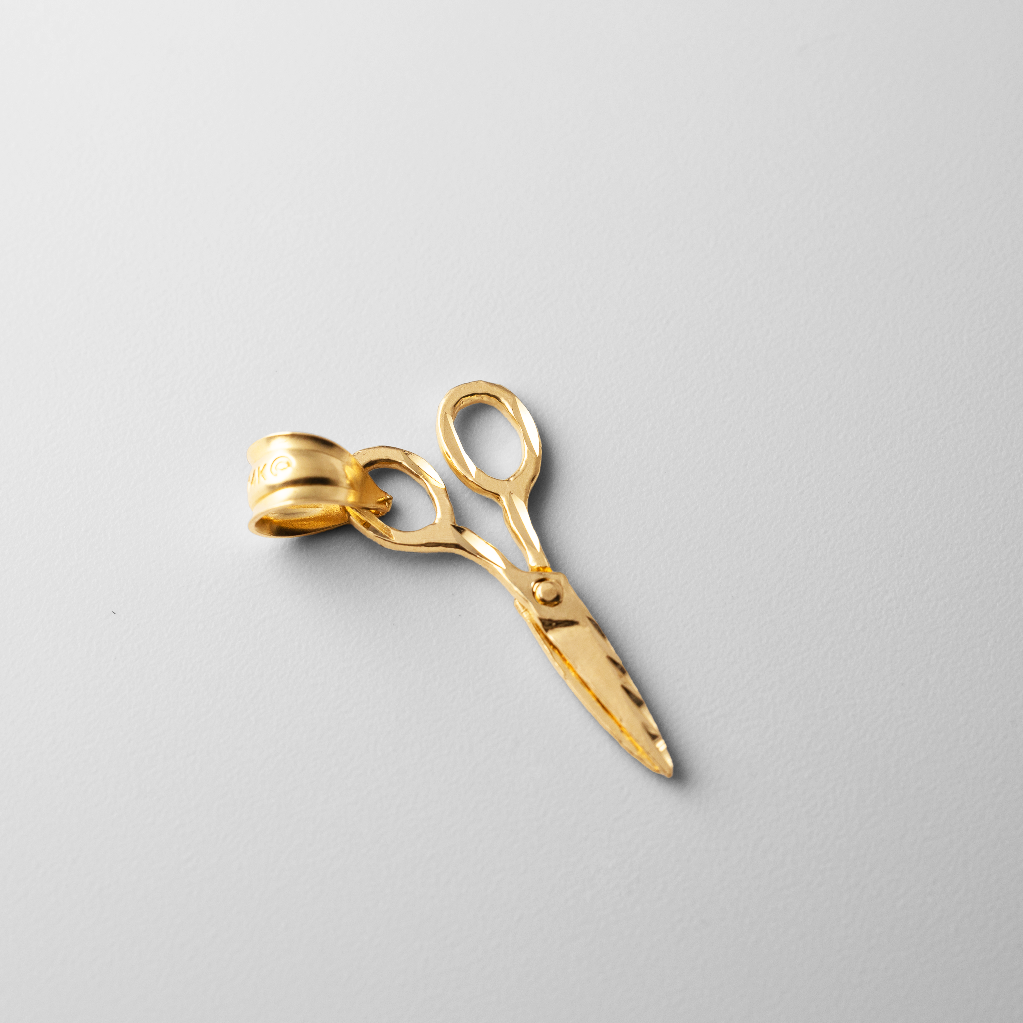 Gold Scissors Pendant - Model 477 - Charlie & Co. Jewelry