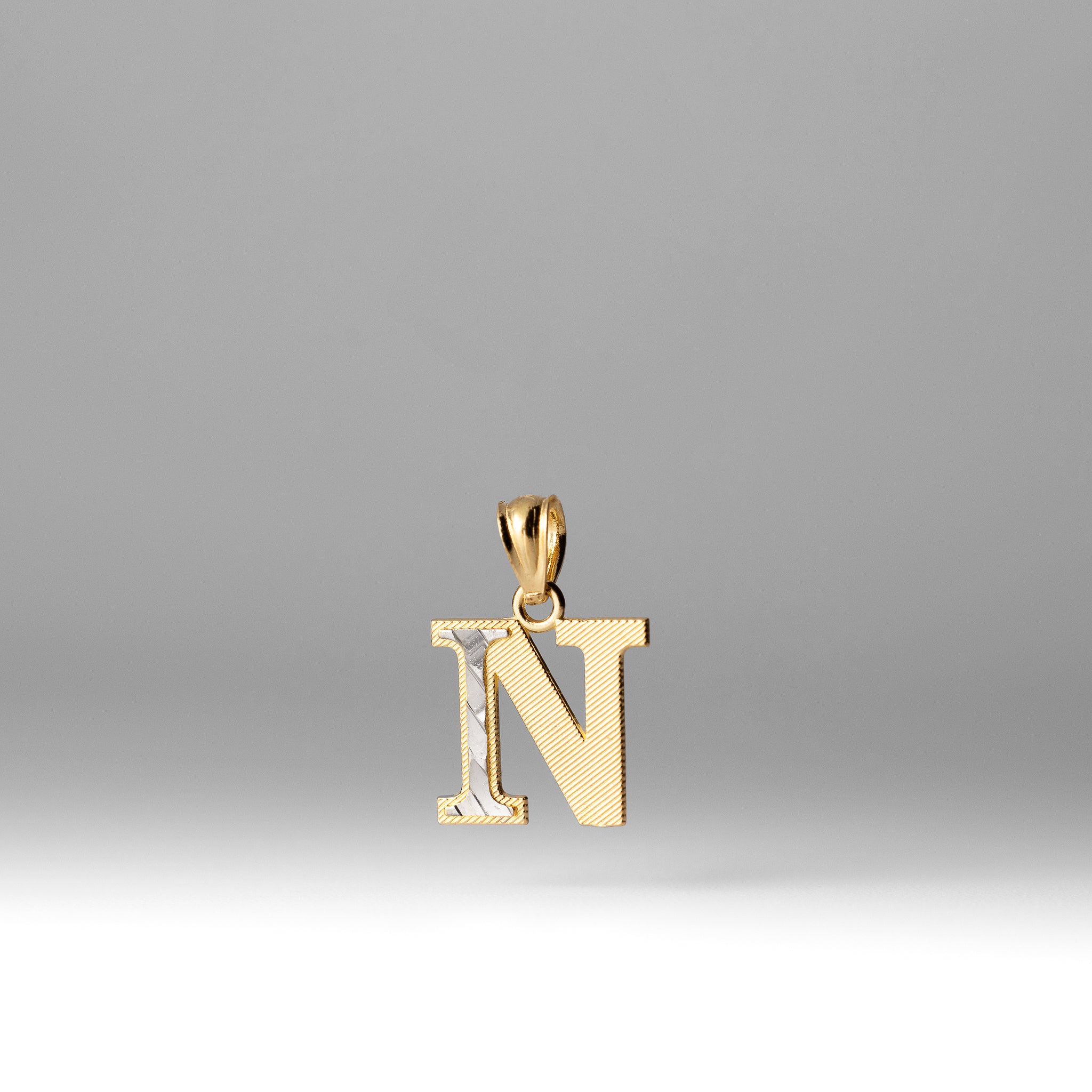 Gold Block Letter N Pendant | A-Z Pendants - Charlie & Co. Jewelry