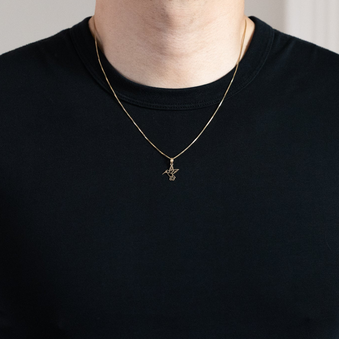 Gold Cut Out Hummingbird Pendant - Model 2672 - Charlie & Co. Jewelry