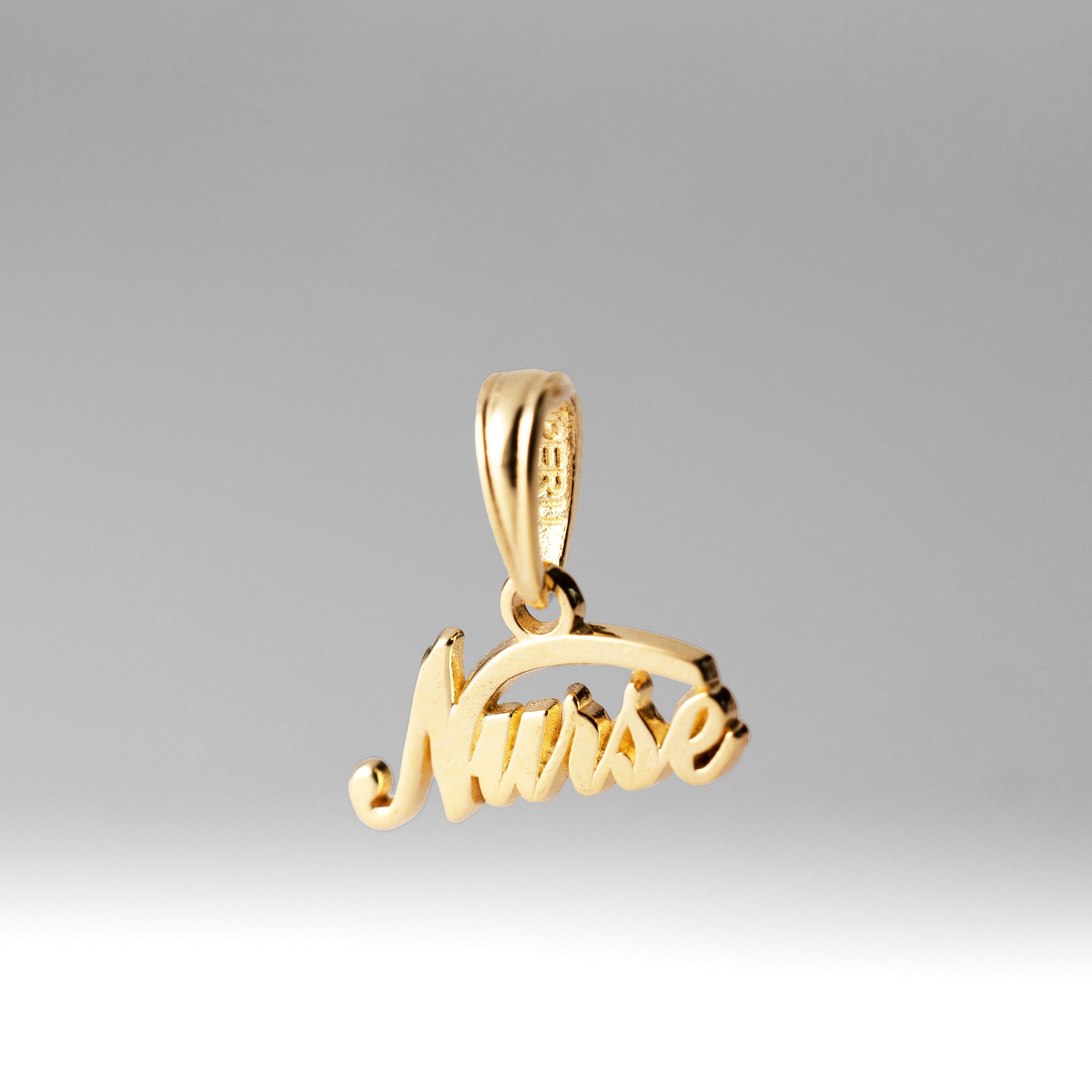 Gold Mini Cursive 'Nurse' Pendant - Model C2963