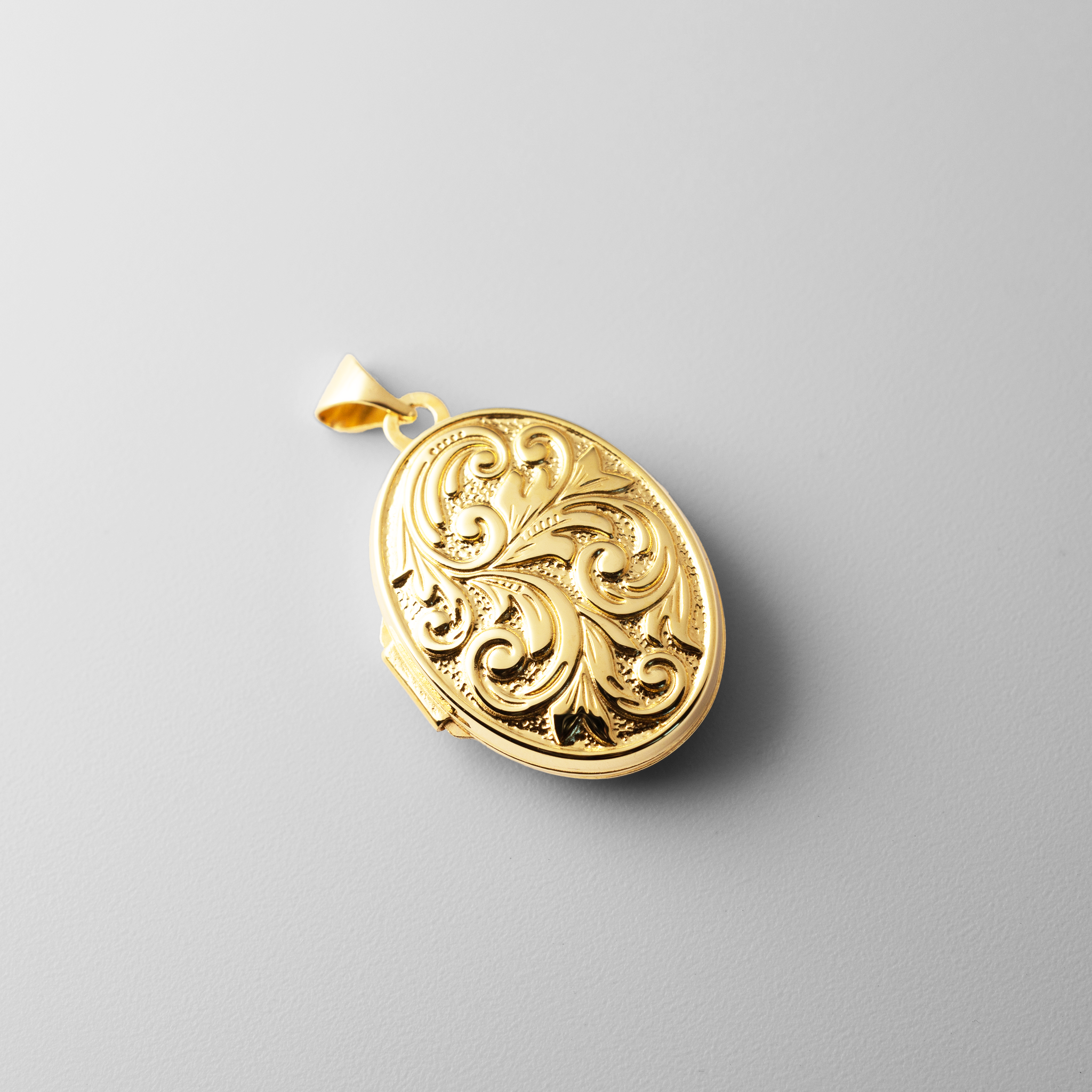 Gold "Love You Always" Swirl Reversible Large Locket Pendant - Model XL103
