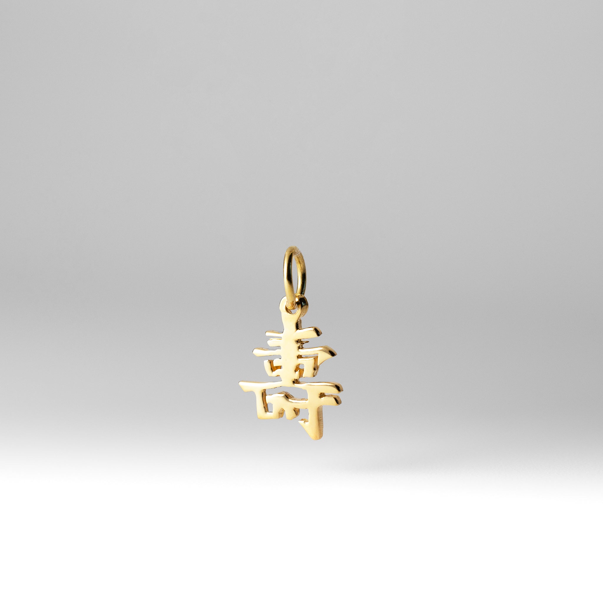 Gold Long Life Chinese Character Pendant - Charlie & Co. Jewelry