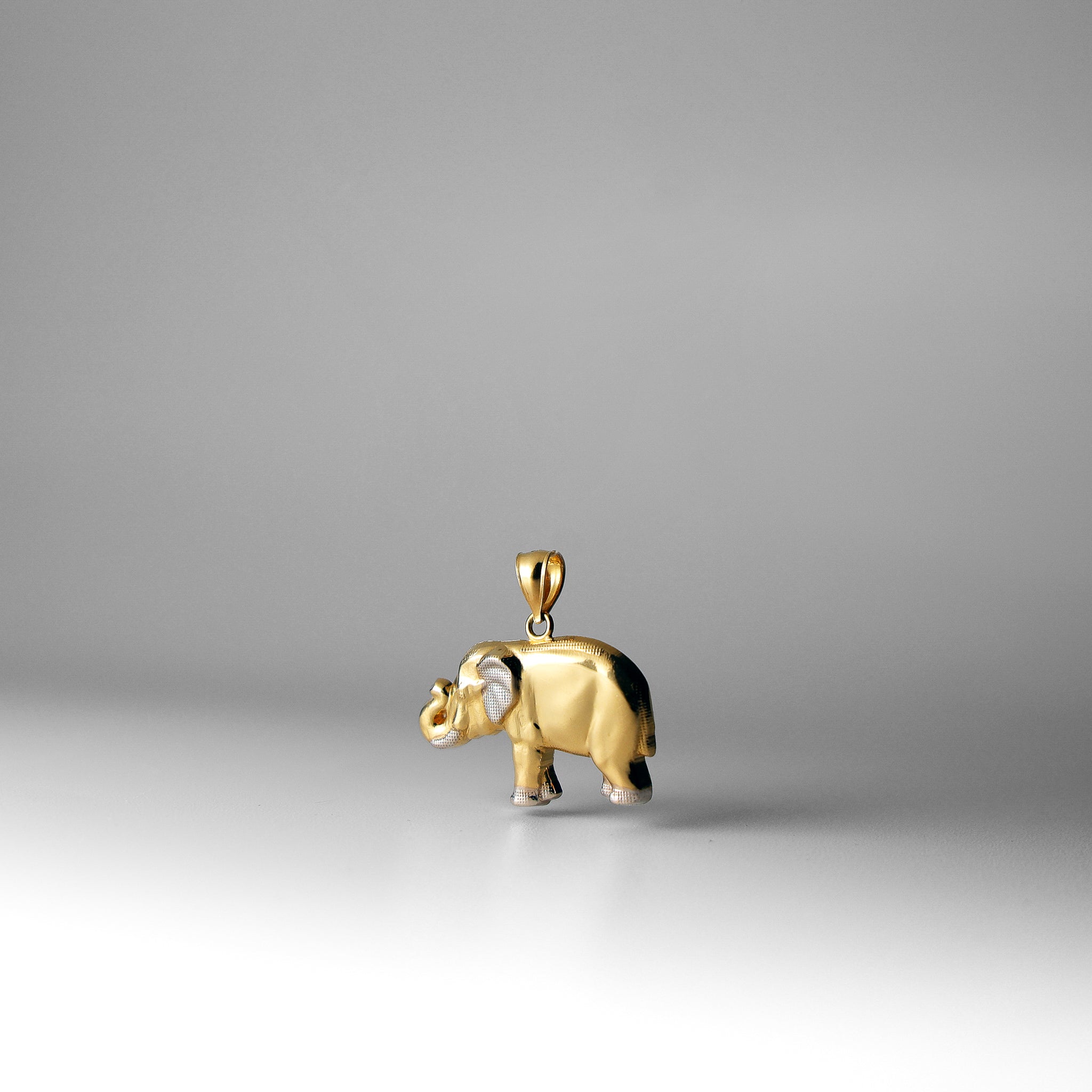 Gold Elephant Pendant Two-Tones Model-1625 - Charlie & Co. Jewelry