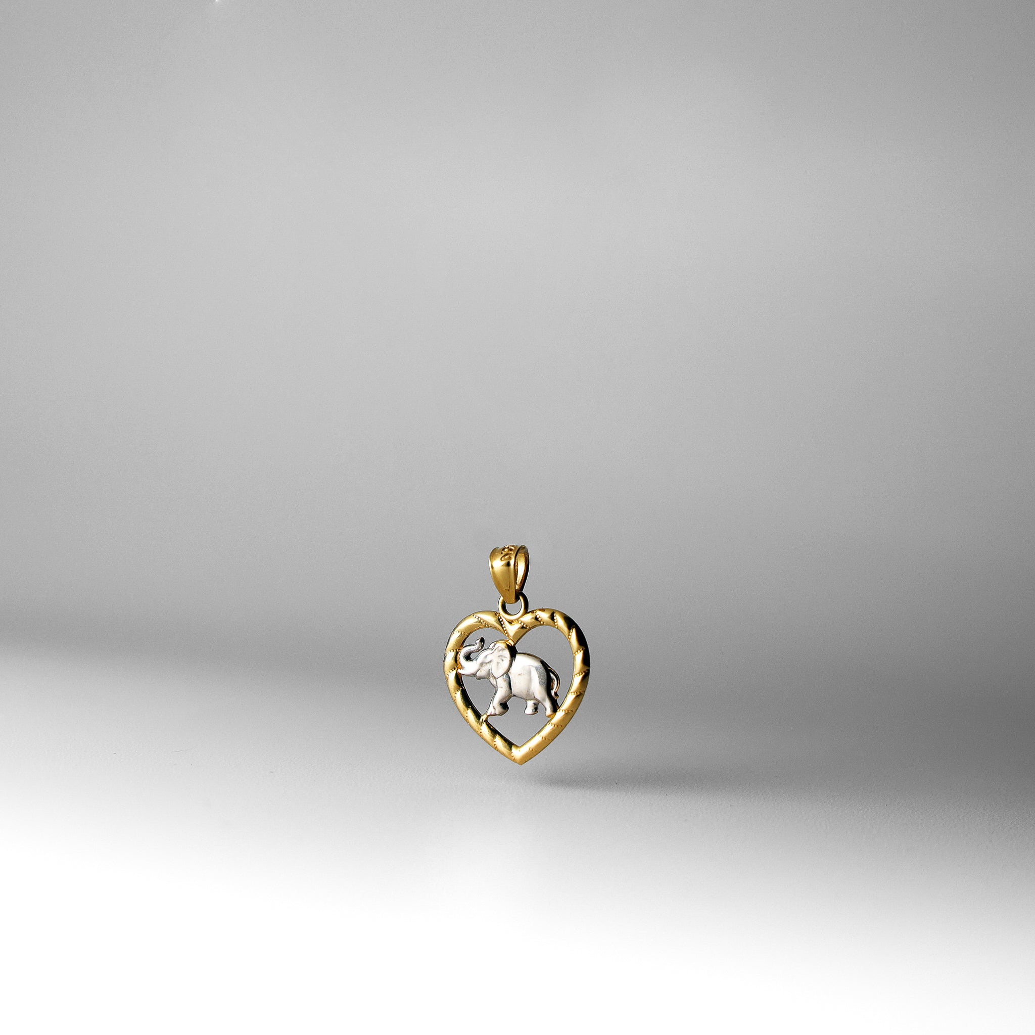 Gold Elephant Heart Pendant Model-1622 - Charlie & Co. Jewelry