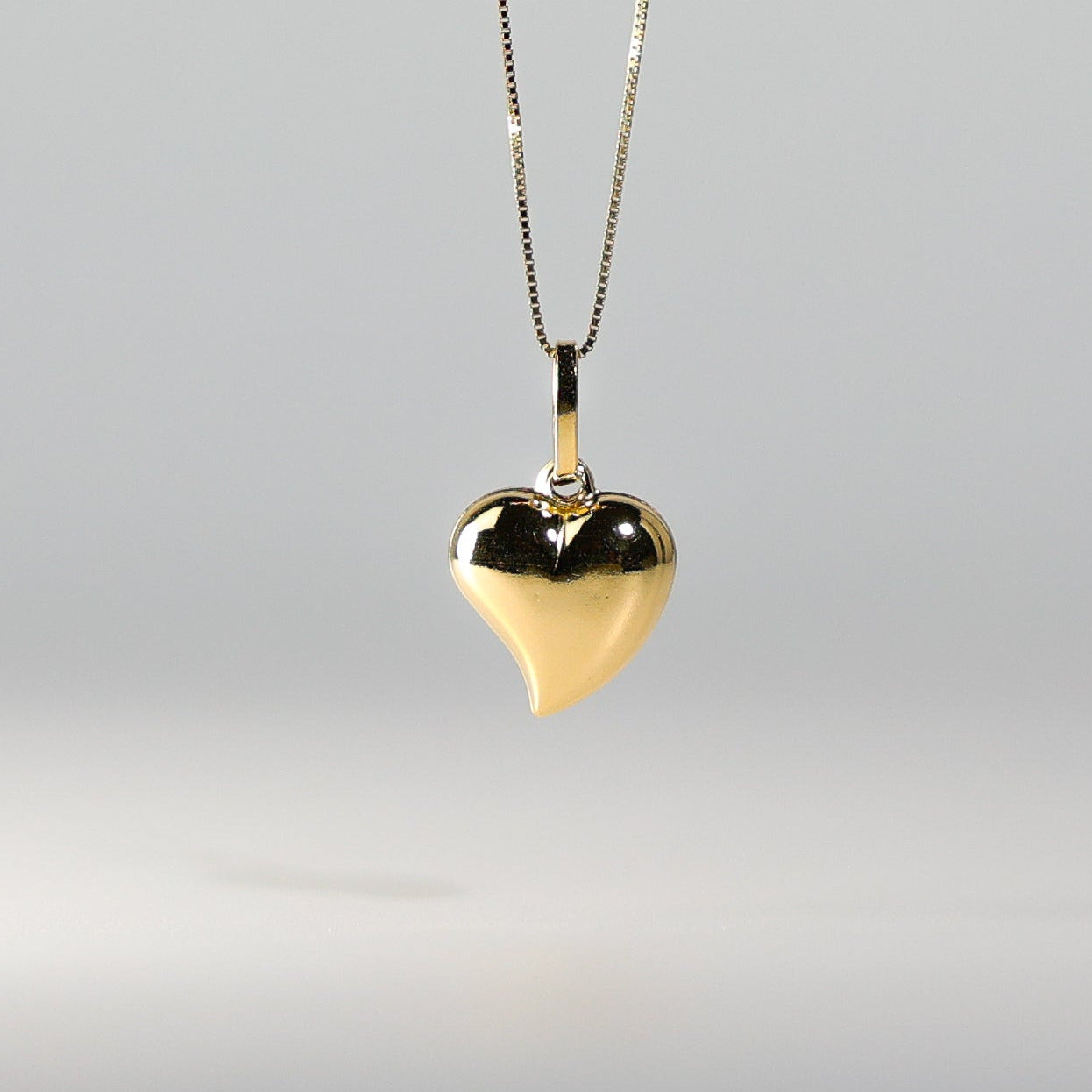 14k Gold Puffed Heart Pendant Model-449 - Charlie & Co. Jewelry